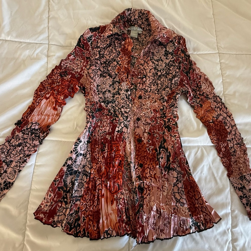 Alberto Makali Multicolor Pleated Blouse